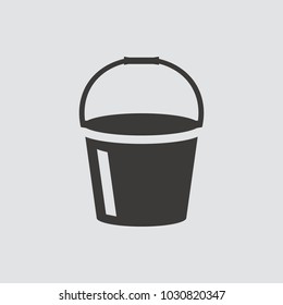 Bucket icon isolated of flat style. Vector illustration.