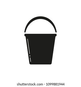 Bucket icon isolated of flat style. Vector illustration.