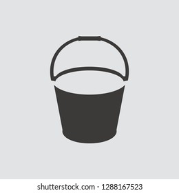Bucket icon isolated of flat style. Vector illustration.