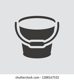 Bucket icon isolated of flat style. Vector illustration.