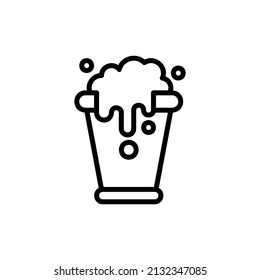  bucket icon, isolated homeware outline icon with white background, perfect for website, blog, logo, graphic design, social media, UI, mobile app, EPS 10 vector illustration