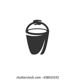 Bucket icon isolated on a white background. Logo silhouette design template. Simple symbol concept in flat style. Abstract sign, pictogram for web, mobile and infographics - stock vector