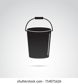 Bucket icon isolated on white background. Vector art.