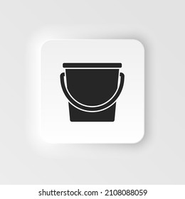 Bucket icon isolated sign symbol and flat style for app, web and digital design. neumorphic style neumorphic style vector icon illustration.