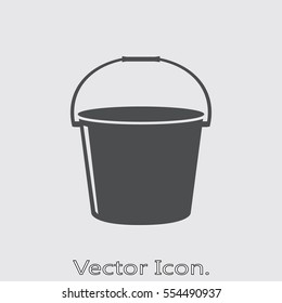 Bucket icon isolated sign symbol and flat style for app, web and digital design. Vector illustration.