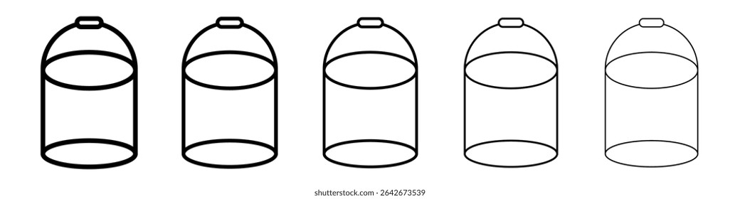 bucket icon isolated vector on white background set