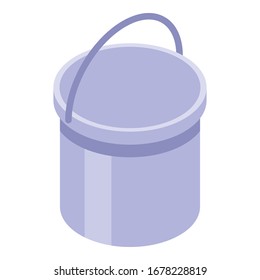 Bucket icon. Isometric of bucket vector icon for web design isolated on white background