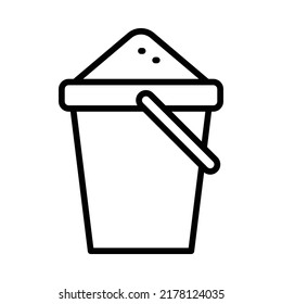 Bucket Icon. Line Art Style Design Isolated On White Background