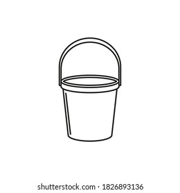 Bucket icon. Line style. Vector illustration.