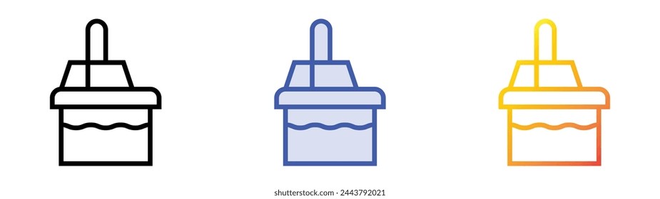 bucket icon. Linear, Blue Fill and Gradient Style Design Isolated On White Background