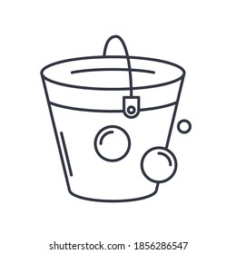 Bucket icon, linear isolated illustration, thin line vector, web design sign, outline concept symbol with editable stroke on white background.