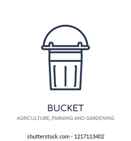 Bucket icon. Bucket linear symbol design from Agriculture, Farming and Gardening collection. Simple outline element vector illustration on white background.