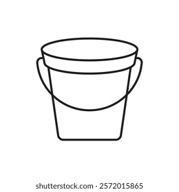 Bucket icon in liner stroke style