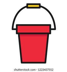 bucket icon logo flat design garden
