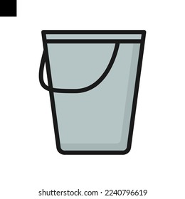 bucket icon logo flat style vector