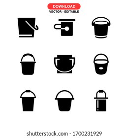 bucket icon or logo isolated sign symbol vector illustration - Collection of high quality black style vector icons
