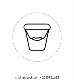 bucket icon logo vector in illustration