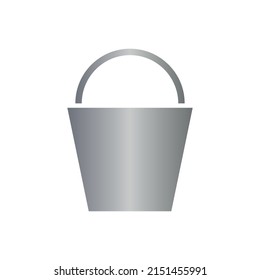 Icono de cubo con gradiente de metal