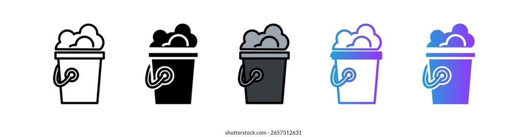 Bucket Icon Multiple Vector Illustration