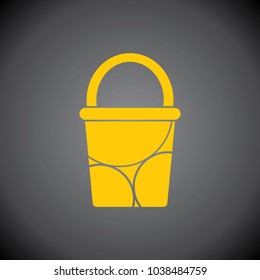 Bucket icon on black background.