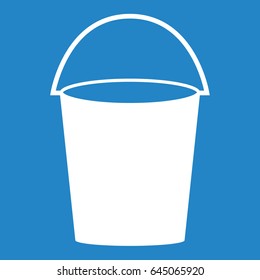 Bucket icon on blue background
