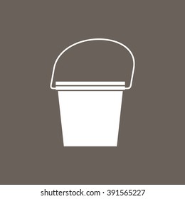 Bucket Icon on Dark Gray Color. Eps-10.