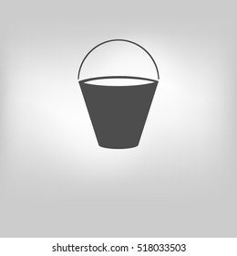 Bucket icon on gray background