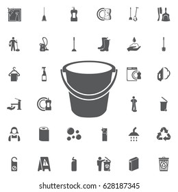bucket icon on the white background. Set of cleaning icons