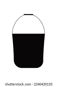 Bucket icon on white. Simply design. 