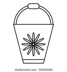Bucket icon. Outline illustration of bucket vector icon for web