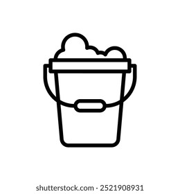 bucket icon. Outline style design isolated on white background