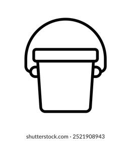 bucket icon. Outline style design isolated on white background