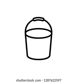 Bucket Icon Outline Vector