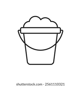bucket icon Outline vector line symbol