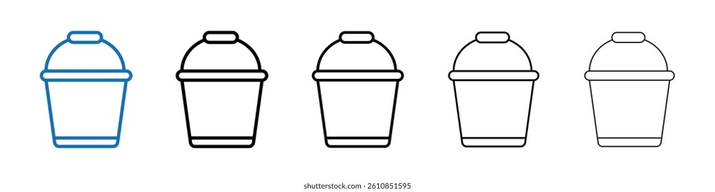 bucket icon Outline vector logo for web ui