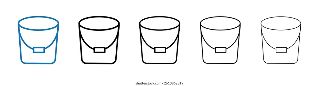 Bucket icon Outline vector logo for web ui