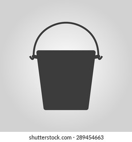 The bucket icon. Pail and bucketful symbol. Flat Vector illustration