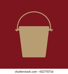 The bucket icon. Pail and bucketful symbol. Flat Vector illustration