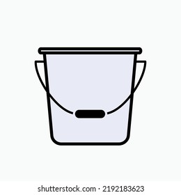 Bucket  Icon. Pail Symbol - Vector. 