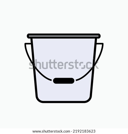 Bucket  Icon. Pail Symbol - Vector. 