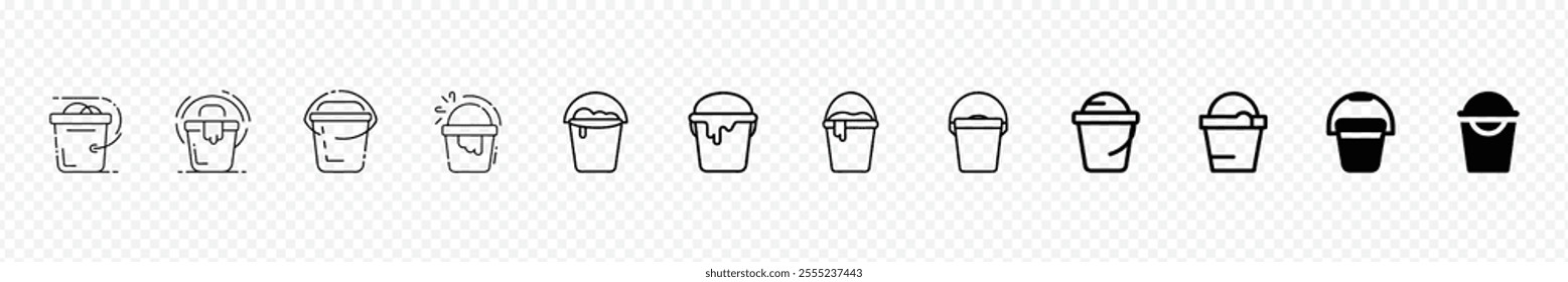 Bucket icon, paint can icon. Paint bucket icon isolated on transparent background