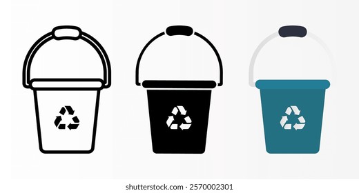 Bucket icon set. Buckets sign. for mobile concept and web design. vector illustration on white background