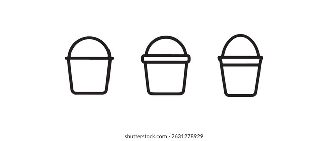 Conjunto de iconos de cubo con Vector de diseño de contorno simple