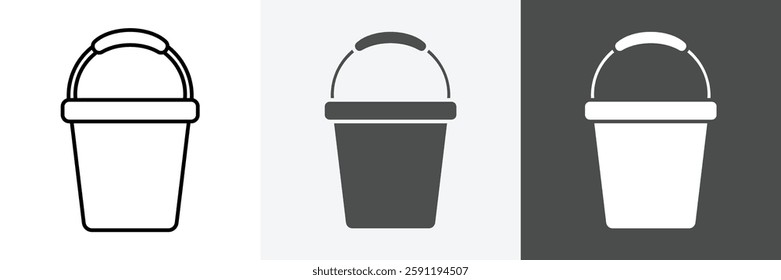 Bucket icon set vector art