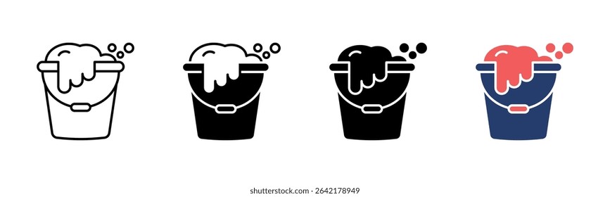 Bucket icon sheet multiple style collection