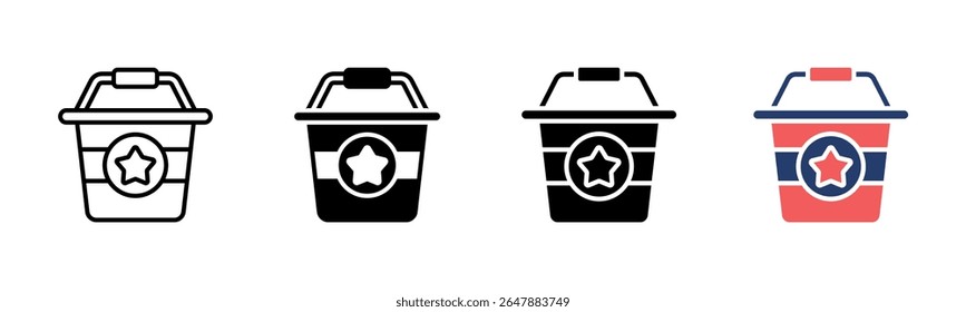 Bucket icon sheet multiple style collection