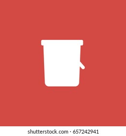 bucket icon. sign design. red background