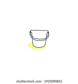 Bucket icon sign, object simple, vector illustration