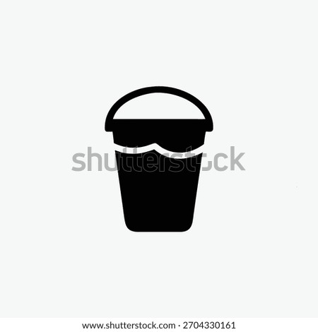 bucket icon silhoutte vector style vector template