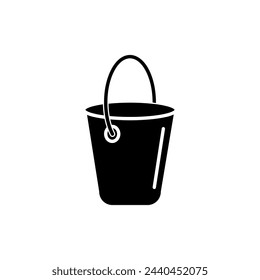 Bucket icon simple black flat illustration on white bacground..eps